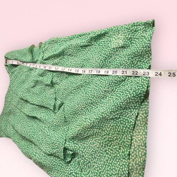 HD in Paris (Anthropologie Import) Green Abstract Ruffle Front Tank Blouse 6 - Picture 3 of 9